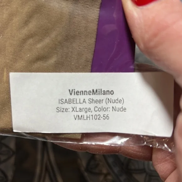 Vienna, Milano, thigh high stockings, Isabella, sheer/nude  XL - Picture 2 of 2